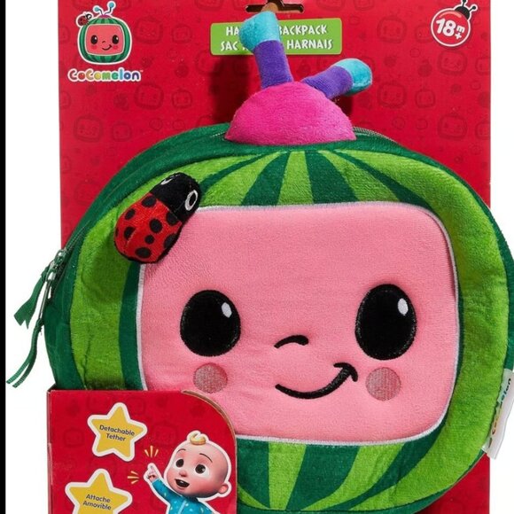 Plush-Cocomelon Kids Backpack with Safety Leash,Anti-Lost Children Toddler Backp - Picture 6 of 6